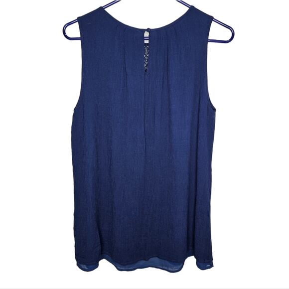 Naked Zebra Blue Lace and Lined Tank Top Large - Picture 2 of 7